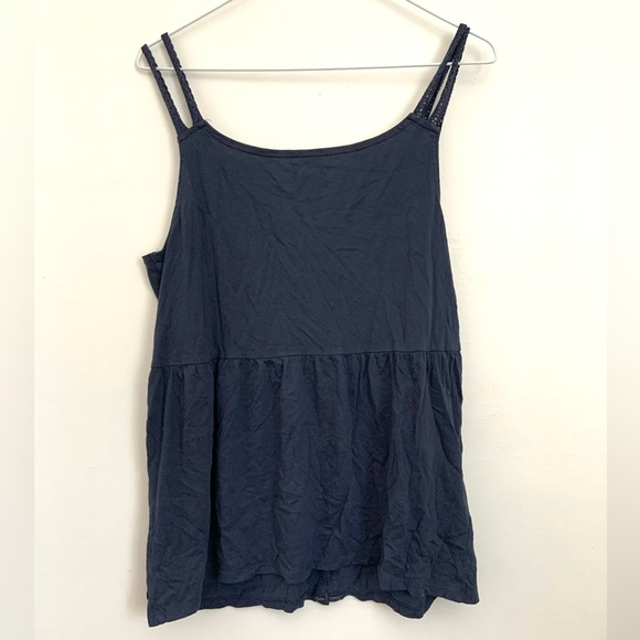 Blue Button Down Tank Top - Picture 3 of 4